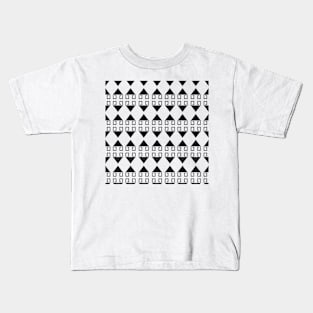 Horizontal seamless pattern with black ethnic triangles Kids T-Shirt